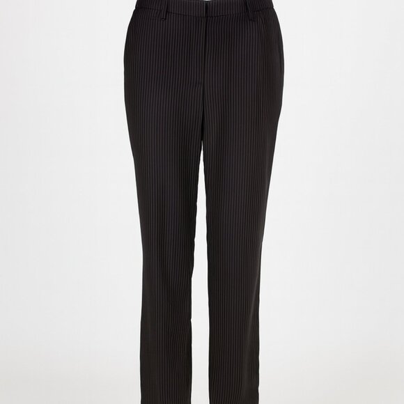 Women’s Navy Pinstripe Wide-Leg Pants – Size M | The Drop | Classic Elegance - Picture 3 of 5